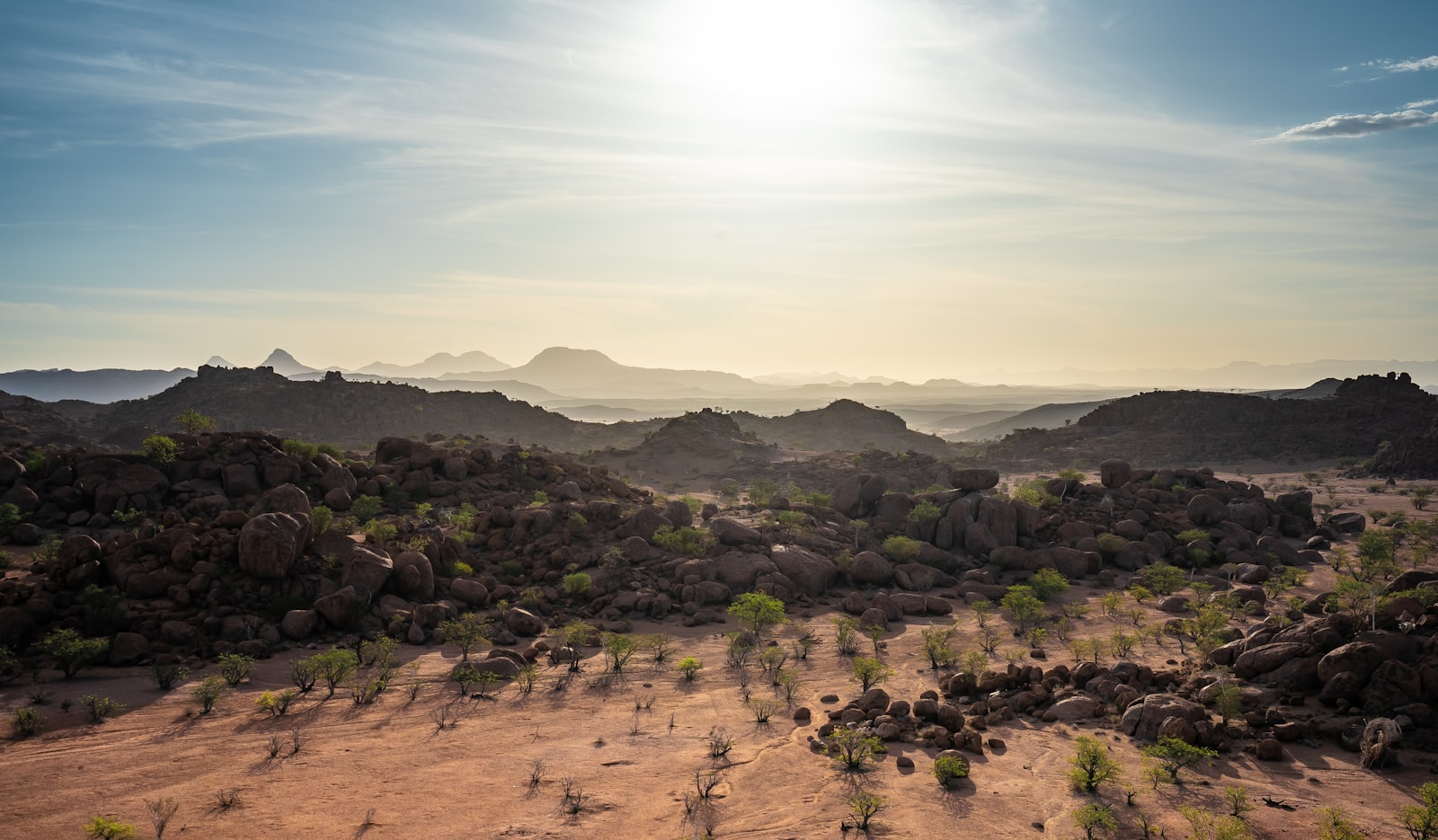 Red desert rock formations at sunrise, Damaraland, Namibia
