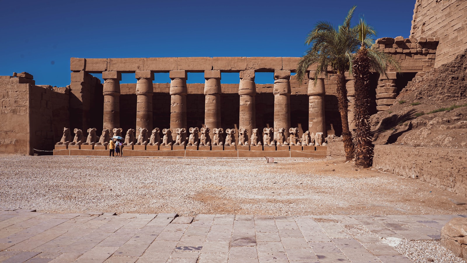 Ram-headed sphinx avenue at Karnak Temple, Luxor