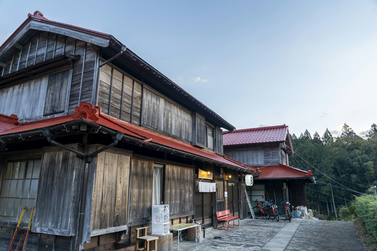 Traditional wooden pilgrim lodging in rural Shikoku